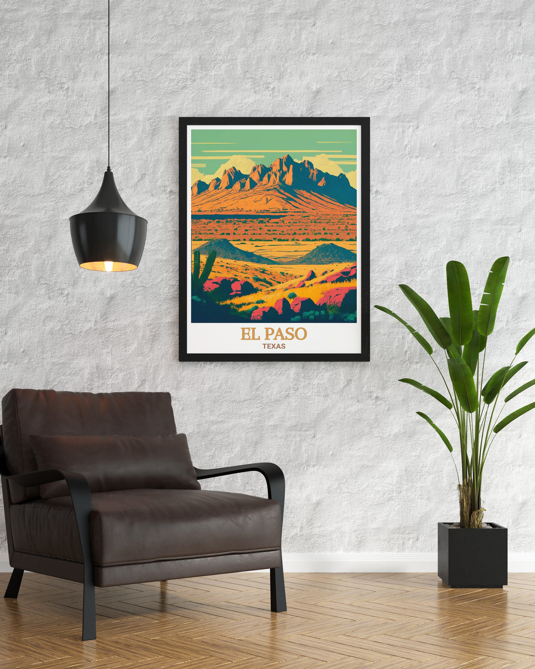 Bring Texas to life in your home with this El Paso travel print, featuring the iconic Franklin Mountains. Perfect for anyone looking to add a piece of Texas charm to their home, this artwork is printed with fade resistant inks, ensuring its beauty lasts for years to come.