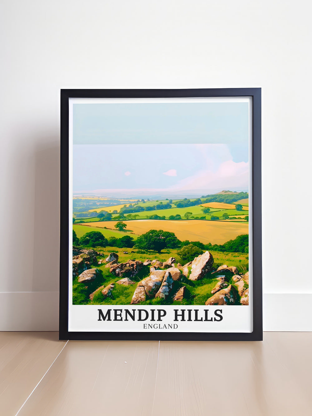 Featuring the Mendip Hills, Crook Peak, and Compton Hill, this canvas art offers a serene depiction of these natural landmarks. Ideal for those who love nature and scenic views, this artwork brings the tranquility of the countryside into your home.