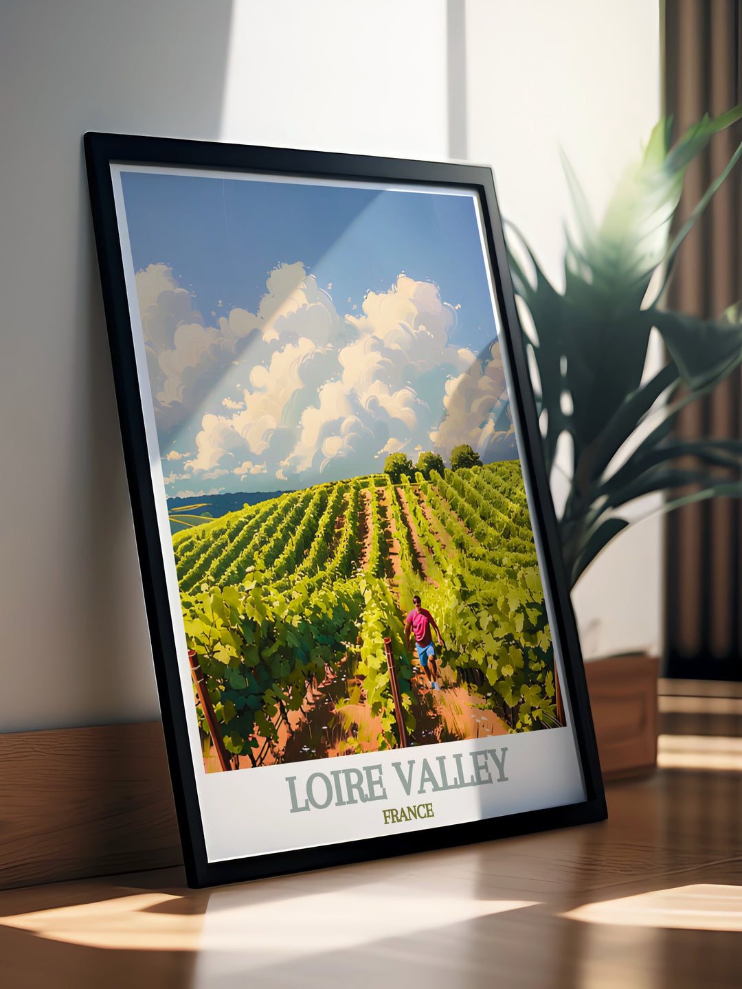 Celebrate the beauty of French wine country with this Vineyards and Wineries print. The scenic landscapes of the Loire Valley are brought to life in stunning detail making this artwork perfect for creating an elegant home decor inspired by France.