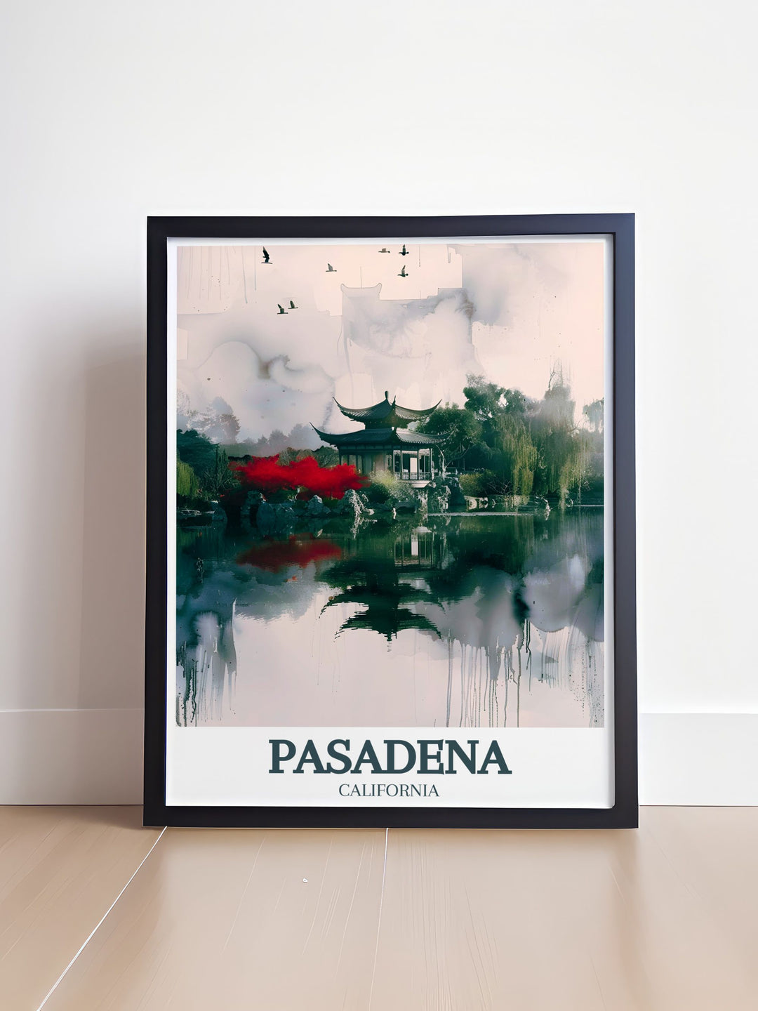 Elegant Pasadena photo of the Huntington Library and Botanical Gardens Liu Fang Yuan Chinese Garden. Perfect for creating a tranquil atmosphere in your home or office