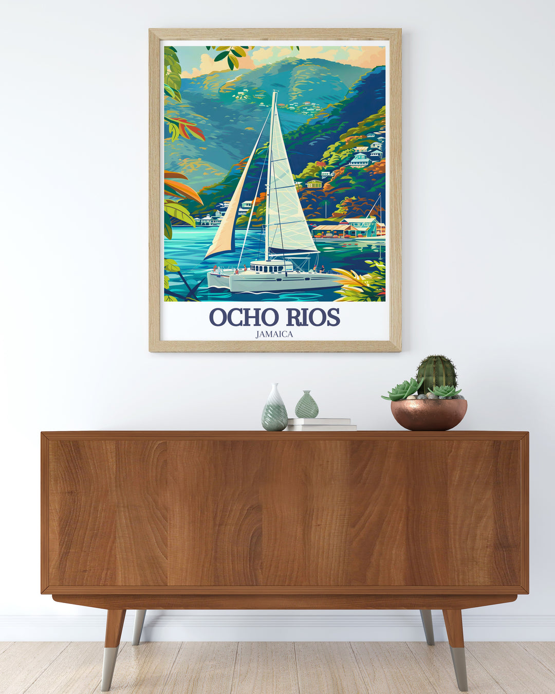 Capture the essence of Ocho Rios with this framed art piece, highlighting the crystal clear Caribbean Sea and the beautiful beaches that make this destination a favorite among travelers. The rich imagery and quality craftsmanship make this vintage poster a timeless addition to your collection.