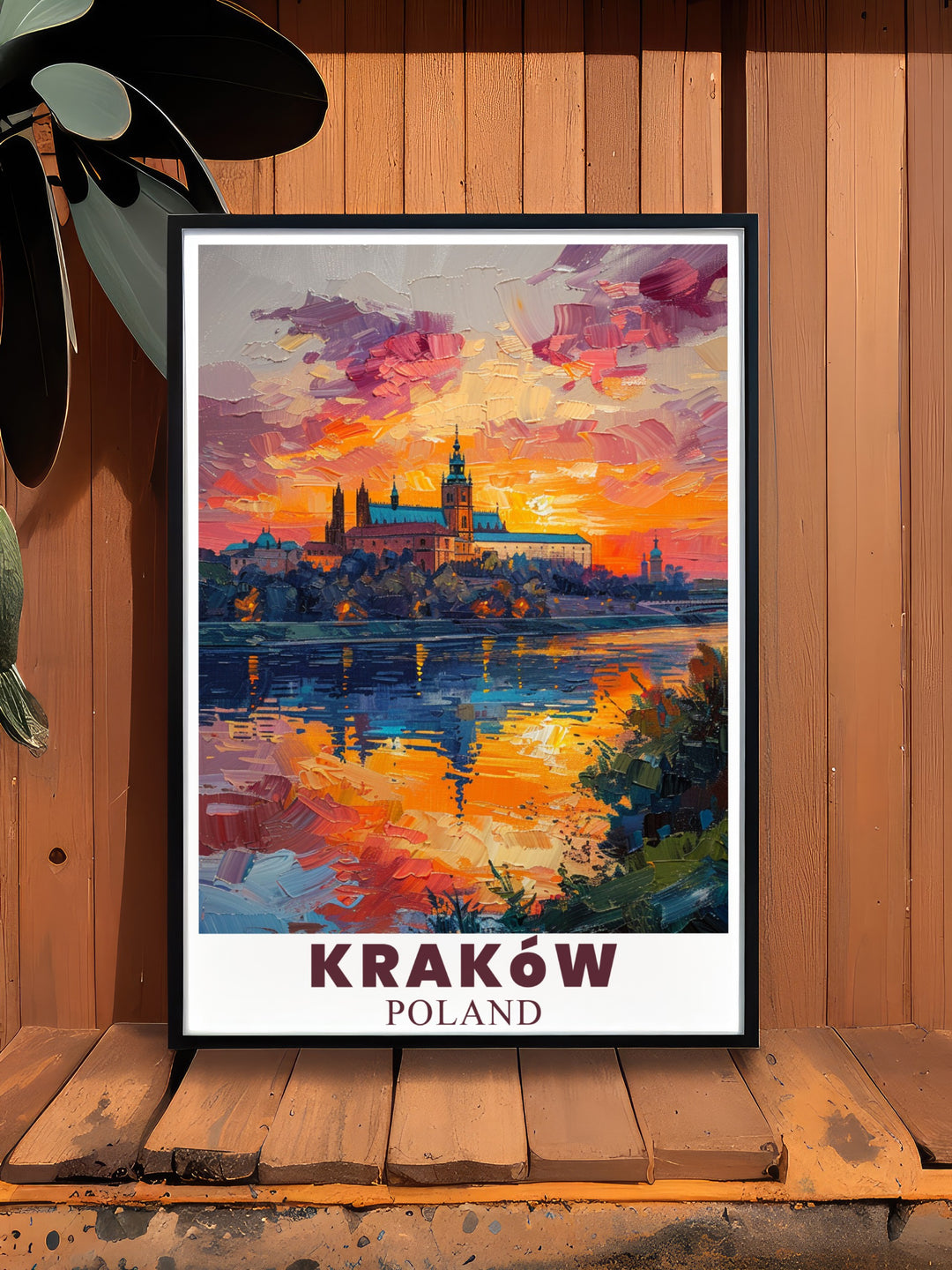 This vibrant Krakow travel poster features the stunning Wawel Castle, an architectural masterpiece in Poland. Whether as a gift or a decorative piece, this art print adds a touch of history and culture to any space.