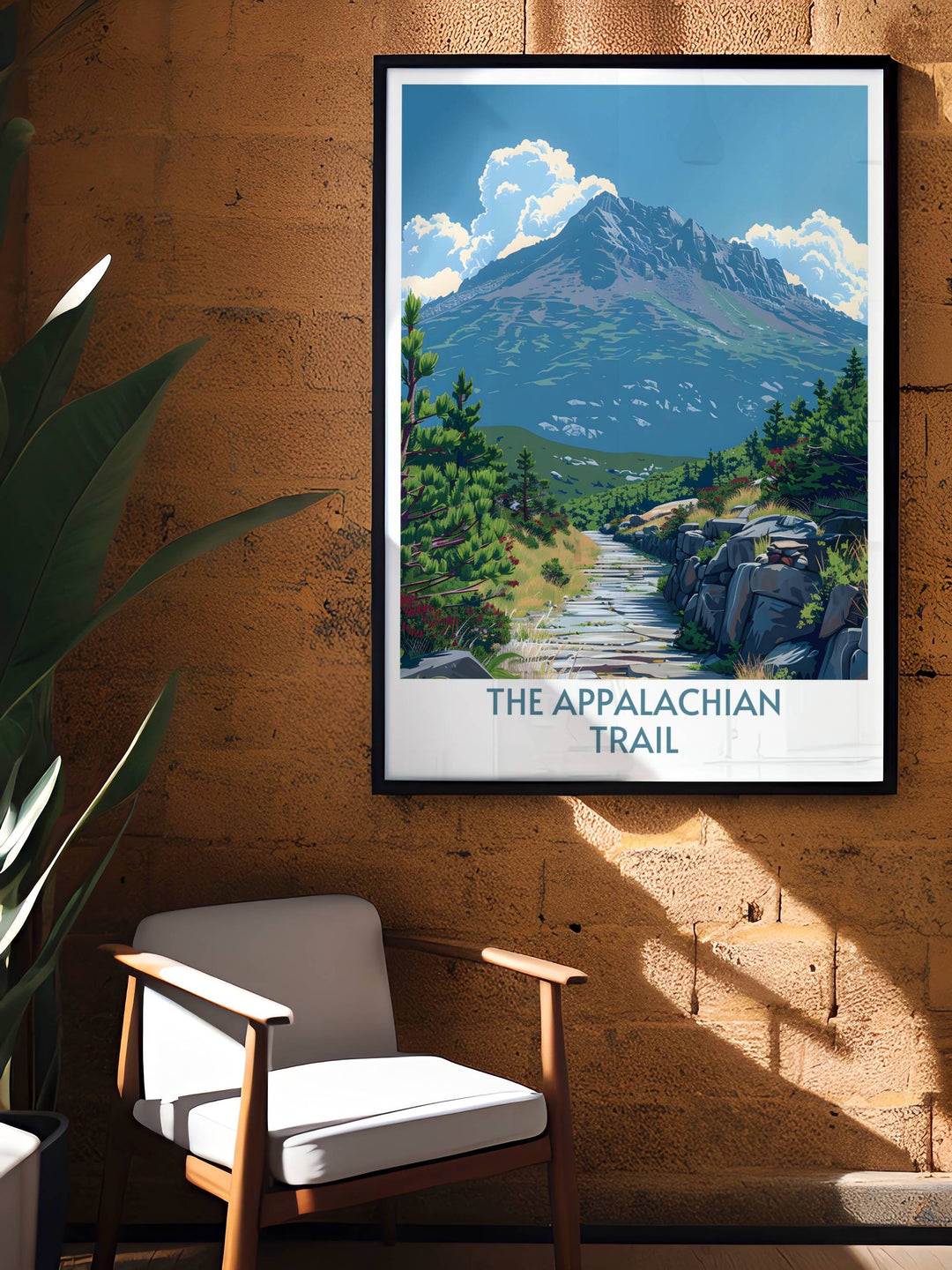 Majestic view of Mount Katahdin captured in a premium framed print, perfect for decorating any nature lover’s space.