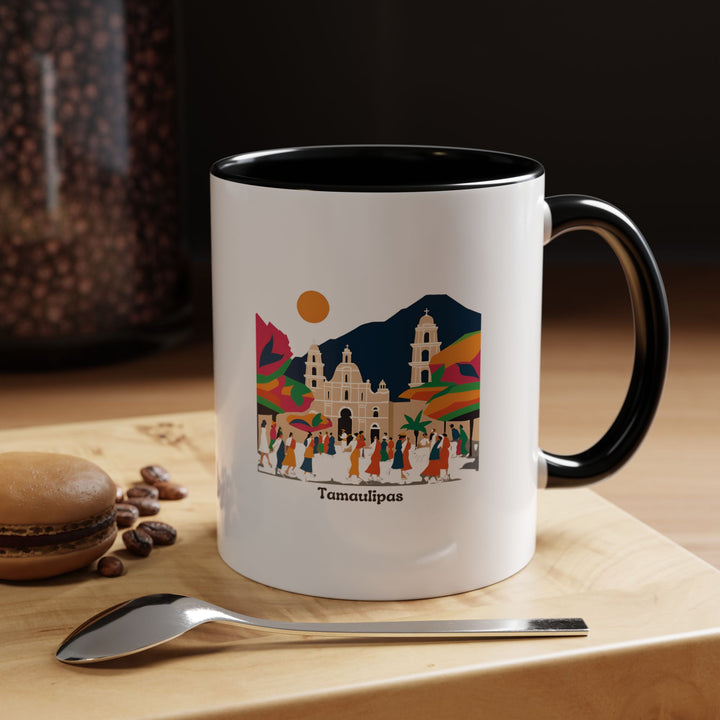 A beautifully designed Tamaulipas Mexico Mug featuring vibrant artwork inspired by Mexican culture and Tamaulipas landmarks. Ideal for coffee or tea lovers, this durable ceramic 11oz mug is dishwasher safe and microwave safe. Perfect as a gift or keepsake for those who love Mexico and appreciate artistic expression.