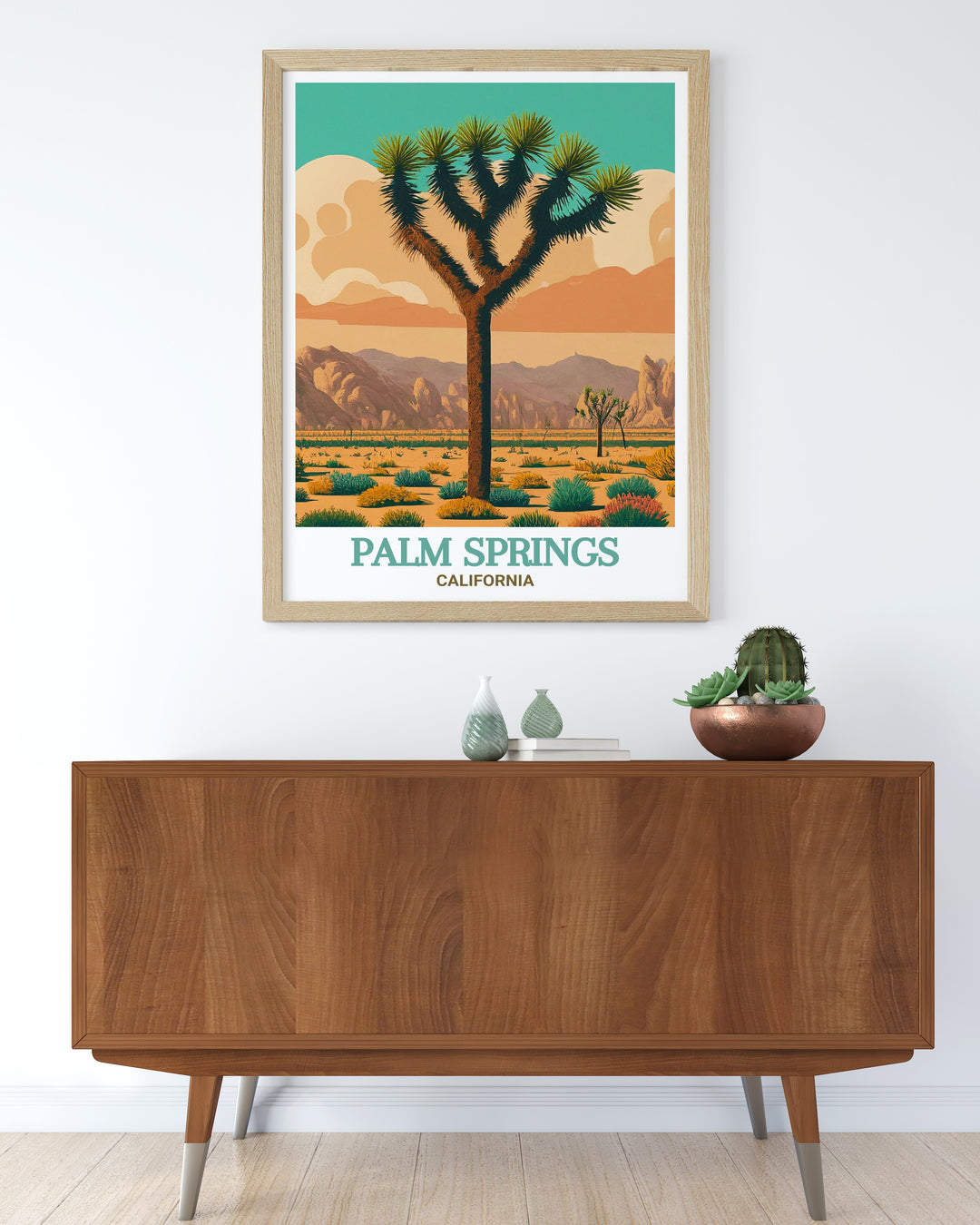 Palm Springs and Yellow Hotel travel art capturing the vibrant landmarks in exquisite detail. This print brings the beauty of Palm Springs architecture and natural landscapes into your home, making it a perfect gift for art and travel enthusiasts.