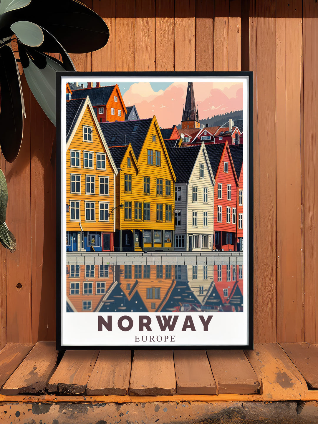 Norwegian artwork of Flekkefjord showcasing beautiful scenery ideal for home decor and gifts paired with Bryggen Bergen modern prints and stunning wall decor