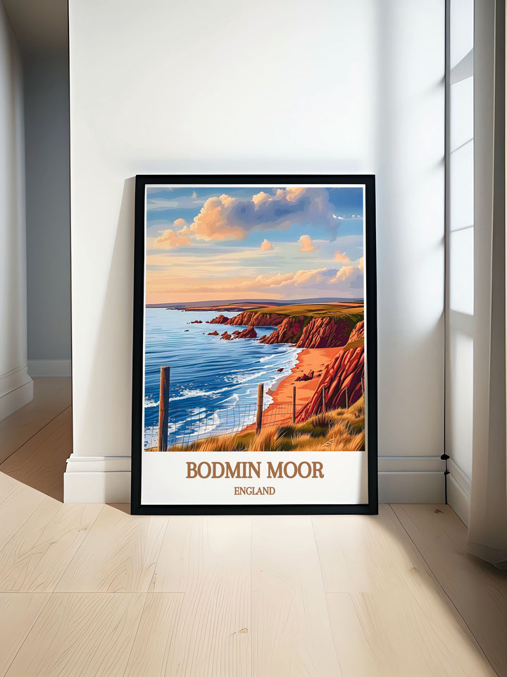 Framed art print of Dozmary Pool on Bodmin Moor, capturing the tranquil waters and mystical ambiance of this legendary site in Cornwall, perfect for adding a touch of historical intrigue and natural beauty to your home decor.