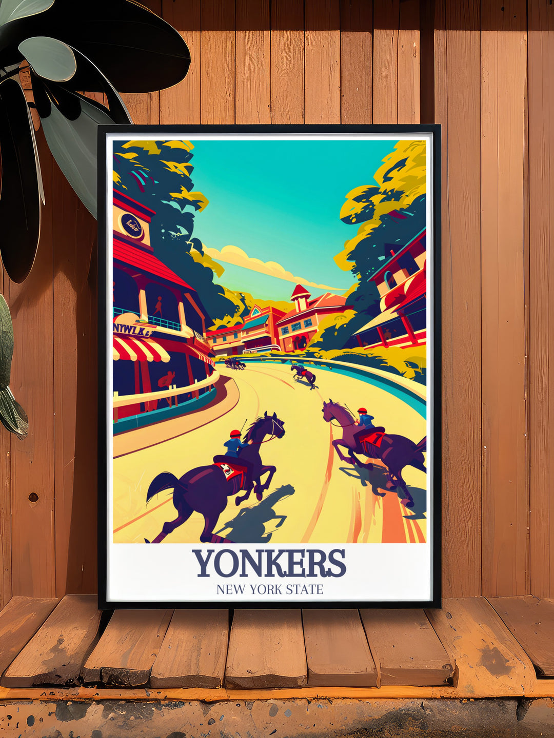 Vintage Yonkers print with Yonkers Raceway Empire City Casino views perfect for any room adding a touch of sophistication and modern art flair to your home