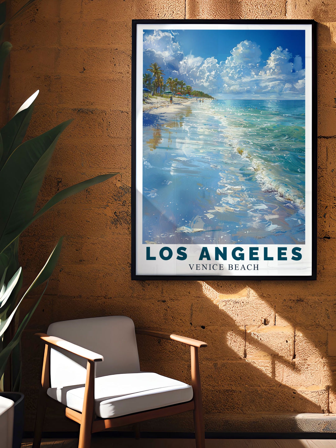 This detailed poster of Los Angeles illustrates the citys diverse neighborhoods and famous cultural landmarks, making it an excellent addition to any art collection celebrating urban charm.
