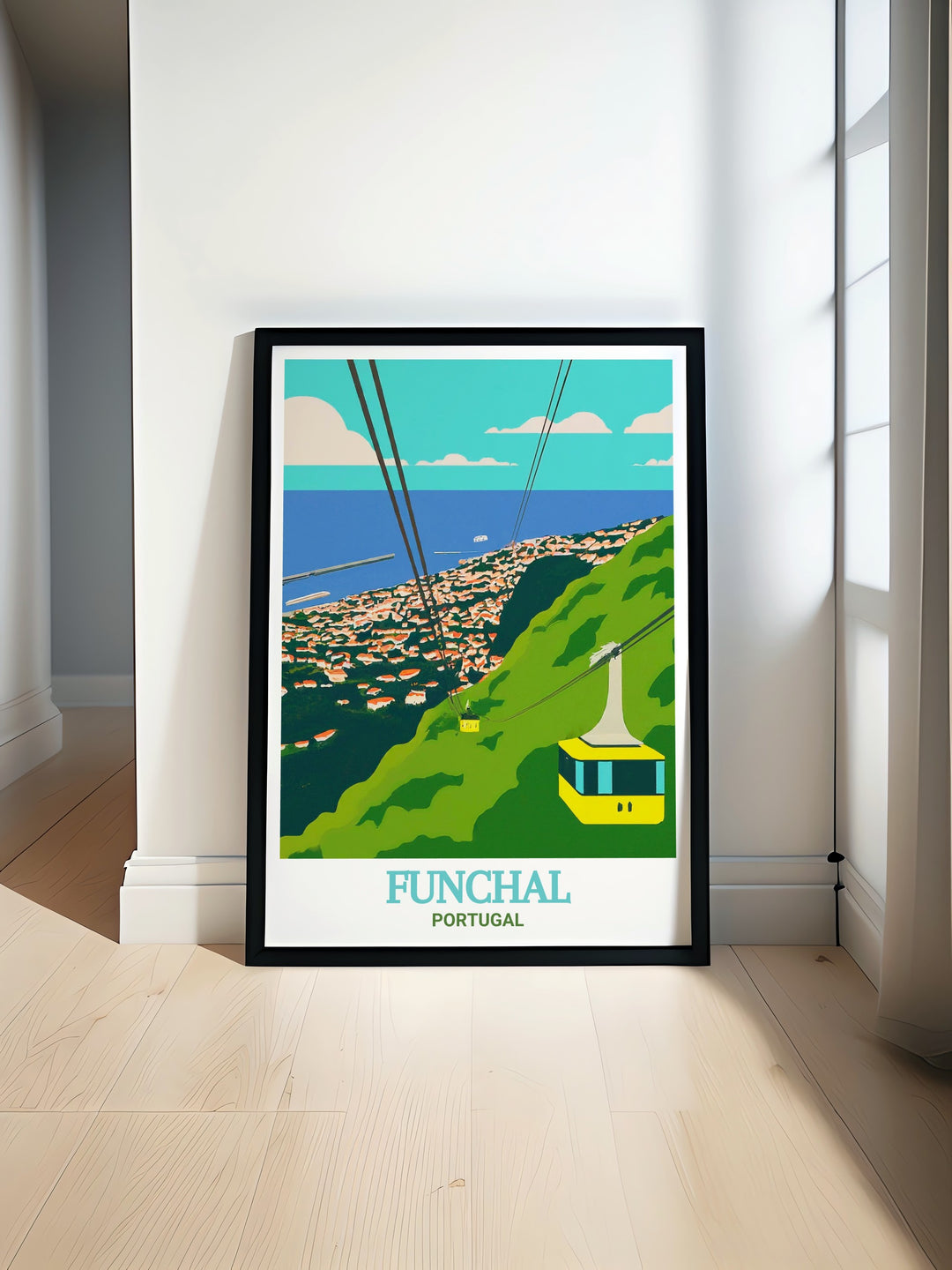 Bring the scenic beauty of Funchal, Portugal, into your home with this wall art featuring the famous cable car. The detailed and vibrant print captures the essence of travel and adventure, making it an ideal piece for those who appreciate the fusion of art and exploration.