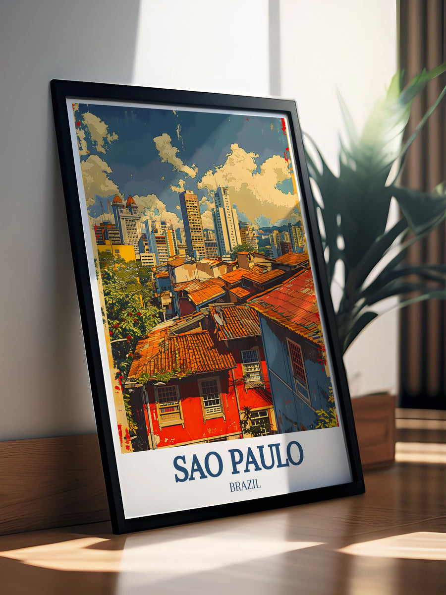 Captivating wall art of the Altino Arantes building in Sao Paulo, emphasizing its grandeur and role as a symbol of the citys financial power and architectural brilliance.