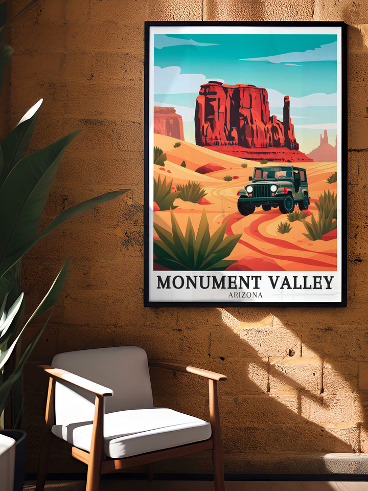 Monument Valley art featuring Merrick Butte 17 mile Valley Drive is the perfect way to celebrate the beauty of Arizona offering stunning wall decor that fits seamlessly into any modern or rustic interior design.