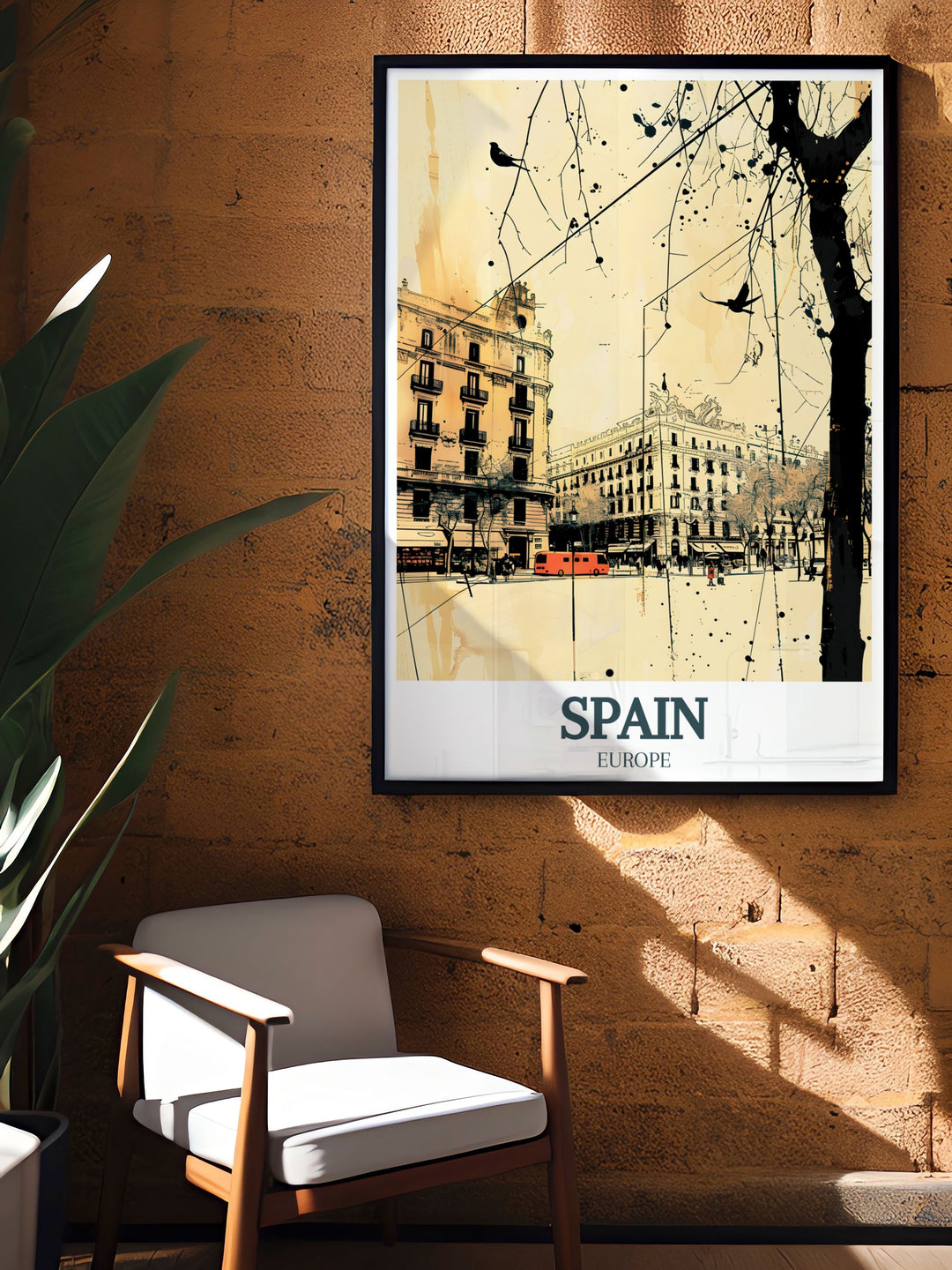 Vibrant Spain wall décor featuring La Rambla Liceu Theatre perfect for gifts for sister or him adding a touch of Spains rich cultural heritage to any space