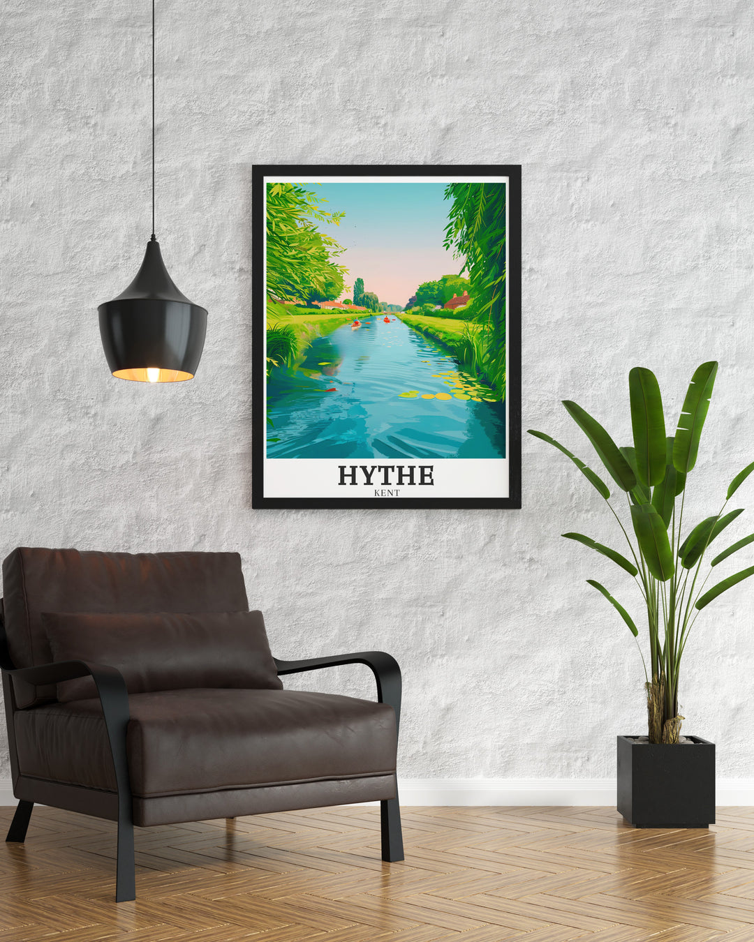 Kent travel decor featuring Hythe military canal Old Cliff Line in a modern print. Bring the beauty of Kent into your living room or office with this elegant wall art that reflects the charm and history of Hythe.