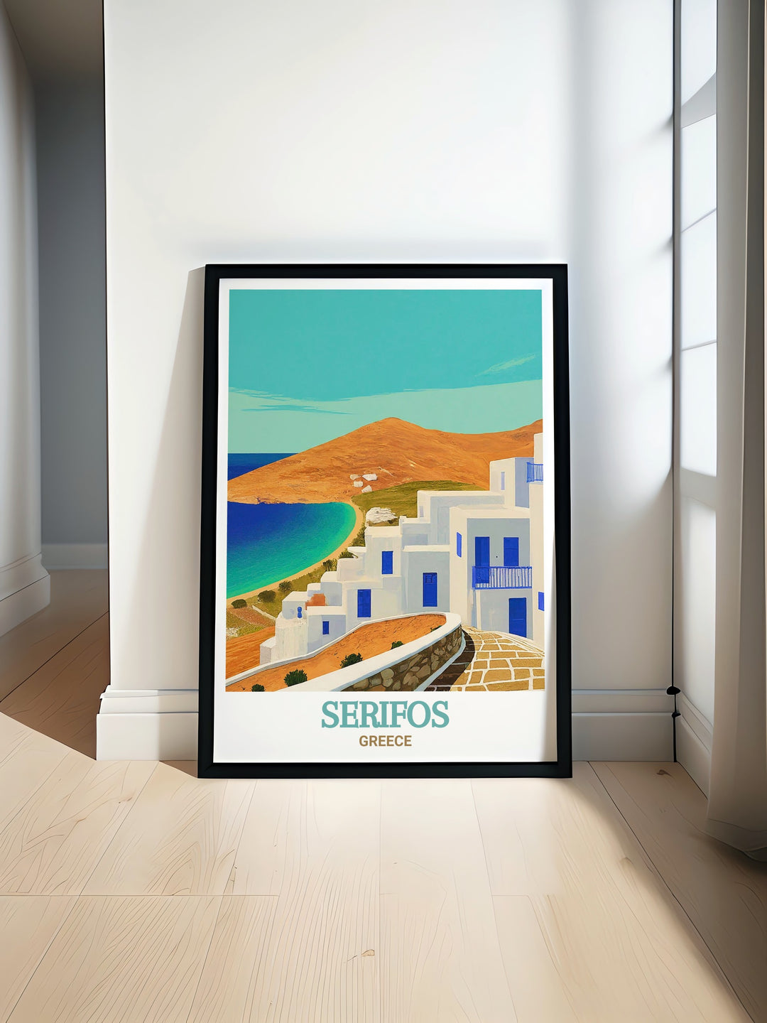 A detailed depiction of Livadi, Serifos, this artwork brings the tranquil beauty of Greeces islands into your space. Perfect for enhancing your decor with a serene and sophisticated touch.