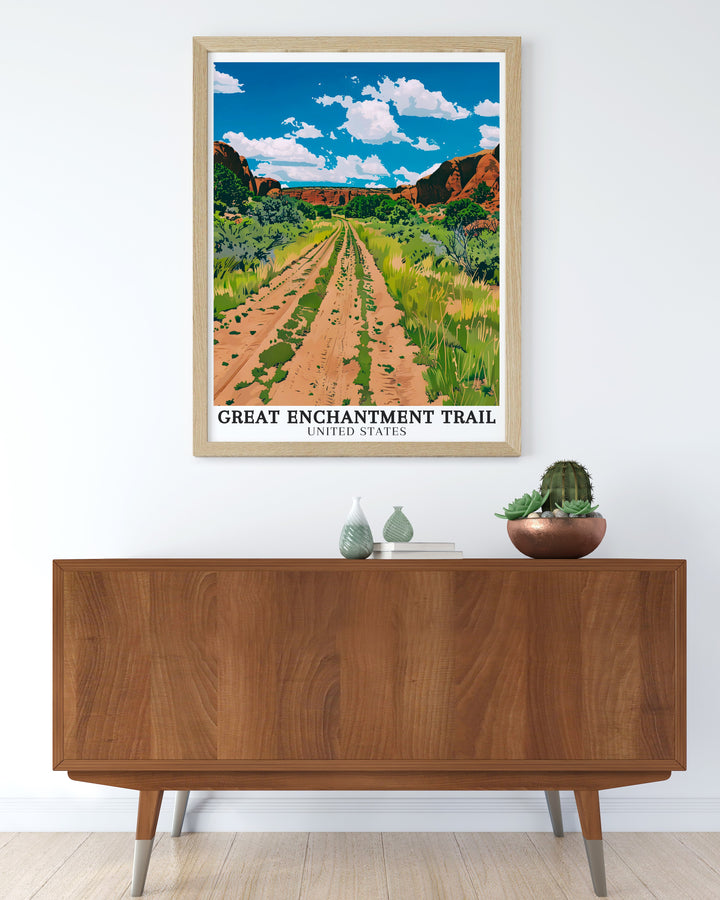 Arizona scenic art. Showcasing the rugged beauty of Arizonas landscapes, this wall art brings the natural charm of the Grand Enchantment Trail and Walnut Canyon into your living space. Perfect for enhancing any room with natural elegance.