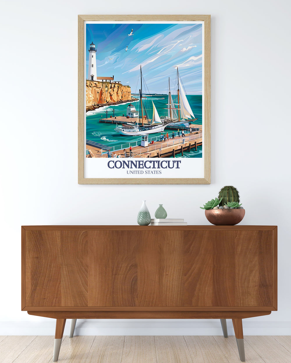 Mystic Seaport Mystic Seaport Light stunning living room decor featuring Connecticut travel print and Bridgeport poster this elegant wall art brings coastal beauty and history to your home perfect for anniversary gifts birthday gifts and Christmas gifts.