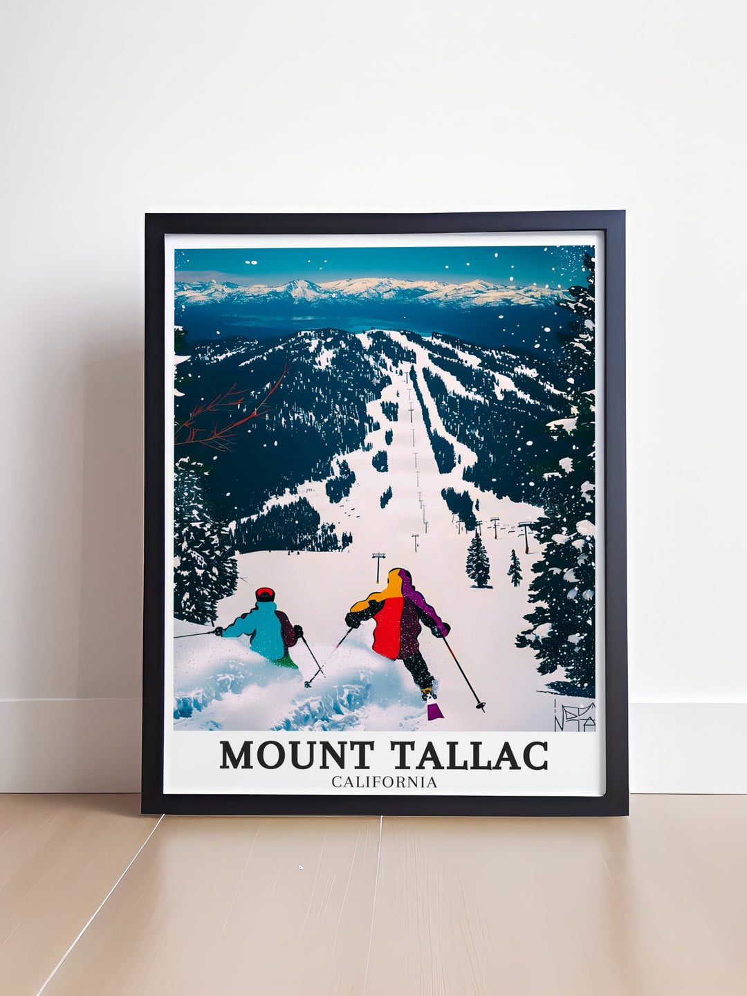 Featuring the majestic Mount Tallac and the popular Heavenly Mountain Resort, this travel print brings the rugged beauty of Californias Sierra Nevada into your home, making it a great gift for adventurers and nature lovers.