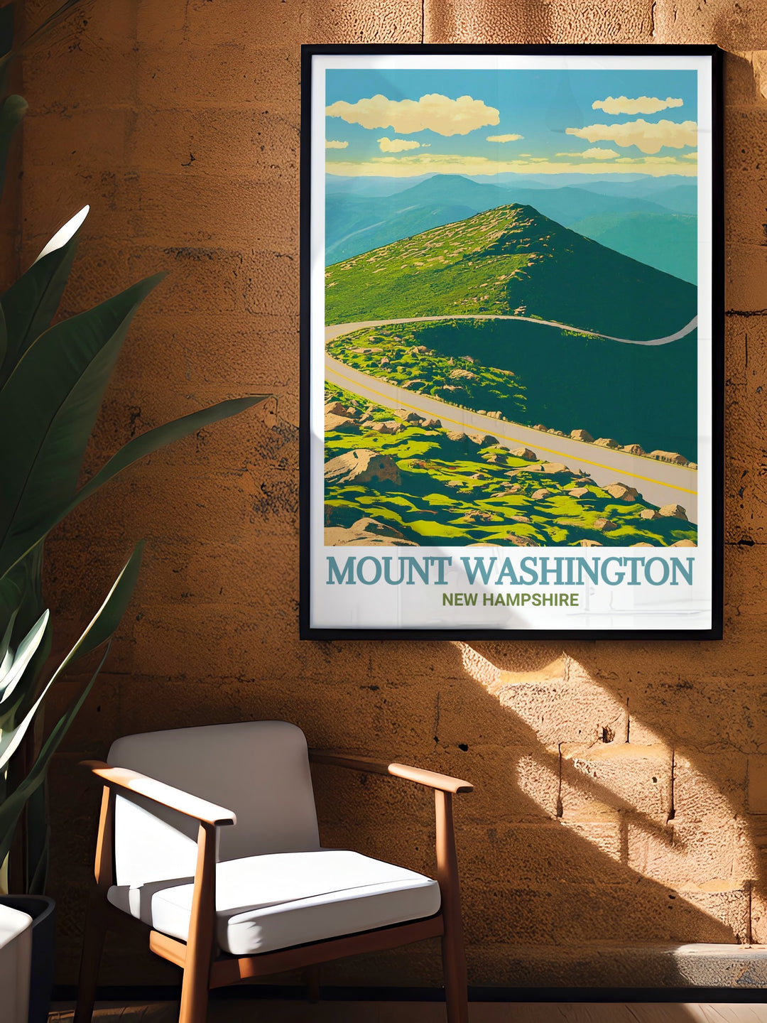 Elegant home decor with Mount Washington Auto Road print showcasing the picturesque views of Mount Washington perfect for any room