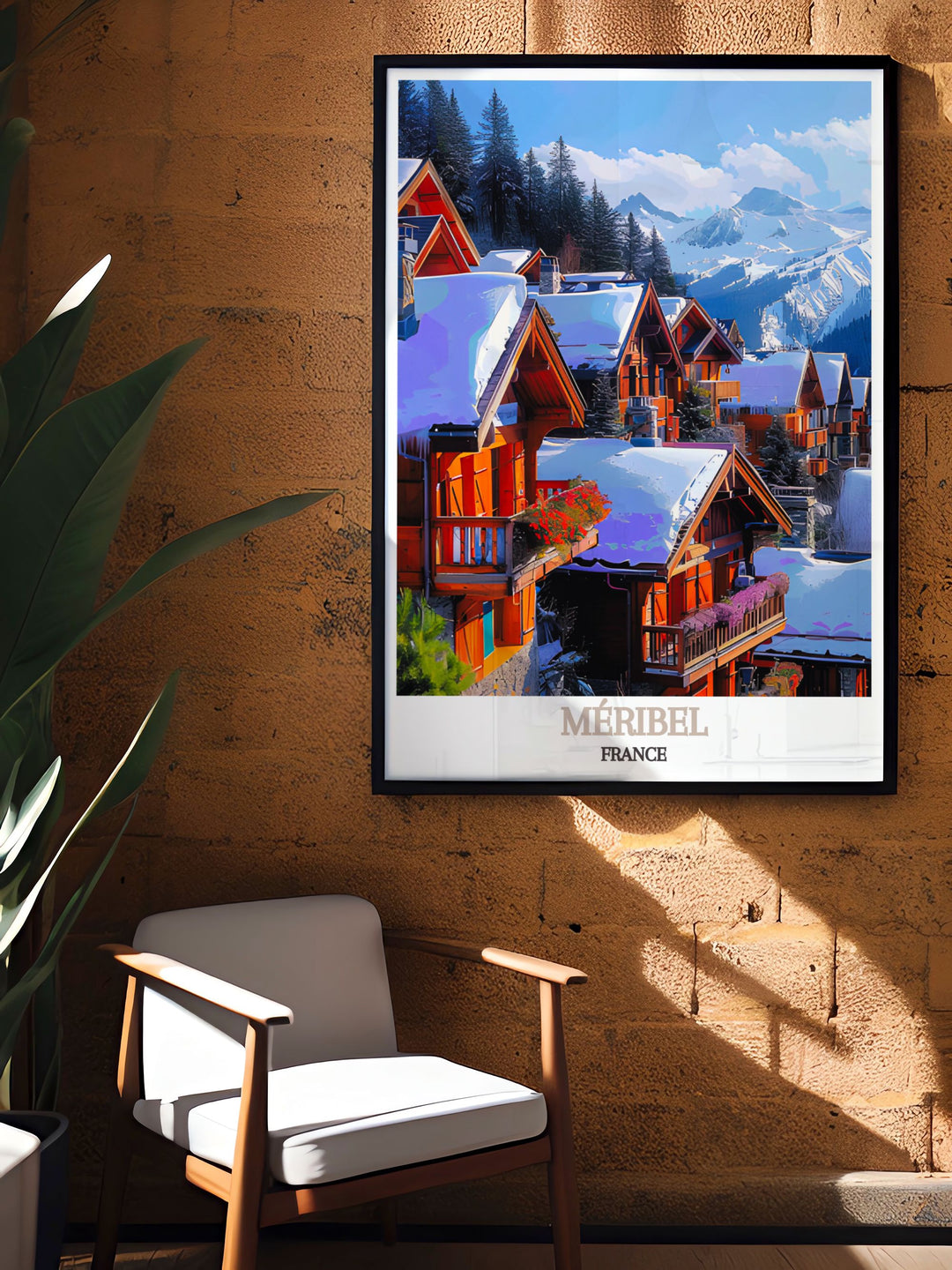 Featuring the iconic slopes and charming village of Méribel, this poster showcases the resorts inviting landscapes, perfect for those who cherish winter sports and mountain living.