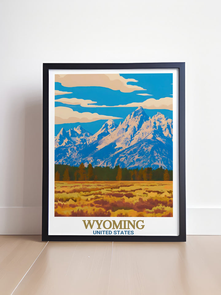 National Park Poster collection featuring Jackson Hole Wyoming and Grand Teton National Park Elegant Home Decor bringing the beauty of nature into your living space with vibrant and detailed prints