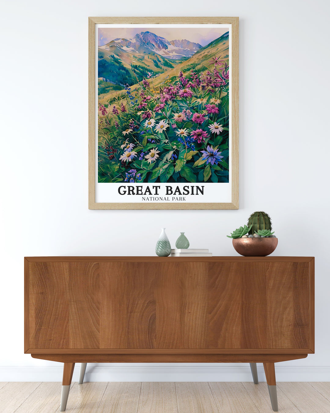 Stunning Great Basin Artwork of Wheeler Peak and Upper Lehman Creek showcasing the parks breathtaking landscape a must have for home decor