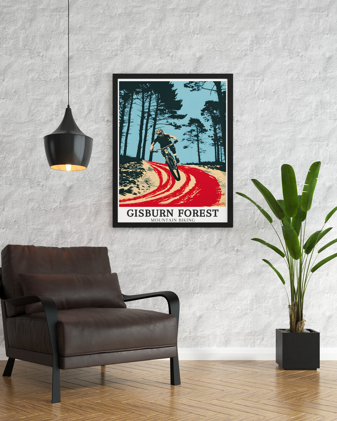 Mountain bike poster featuring the thrilling Gisburn Forest Hully Gully trail MTB routes perfect for any cyclist or nature lover looking to decorate their home with stunning outdoor inspired wall art