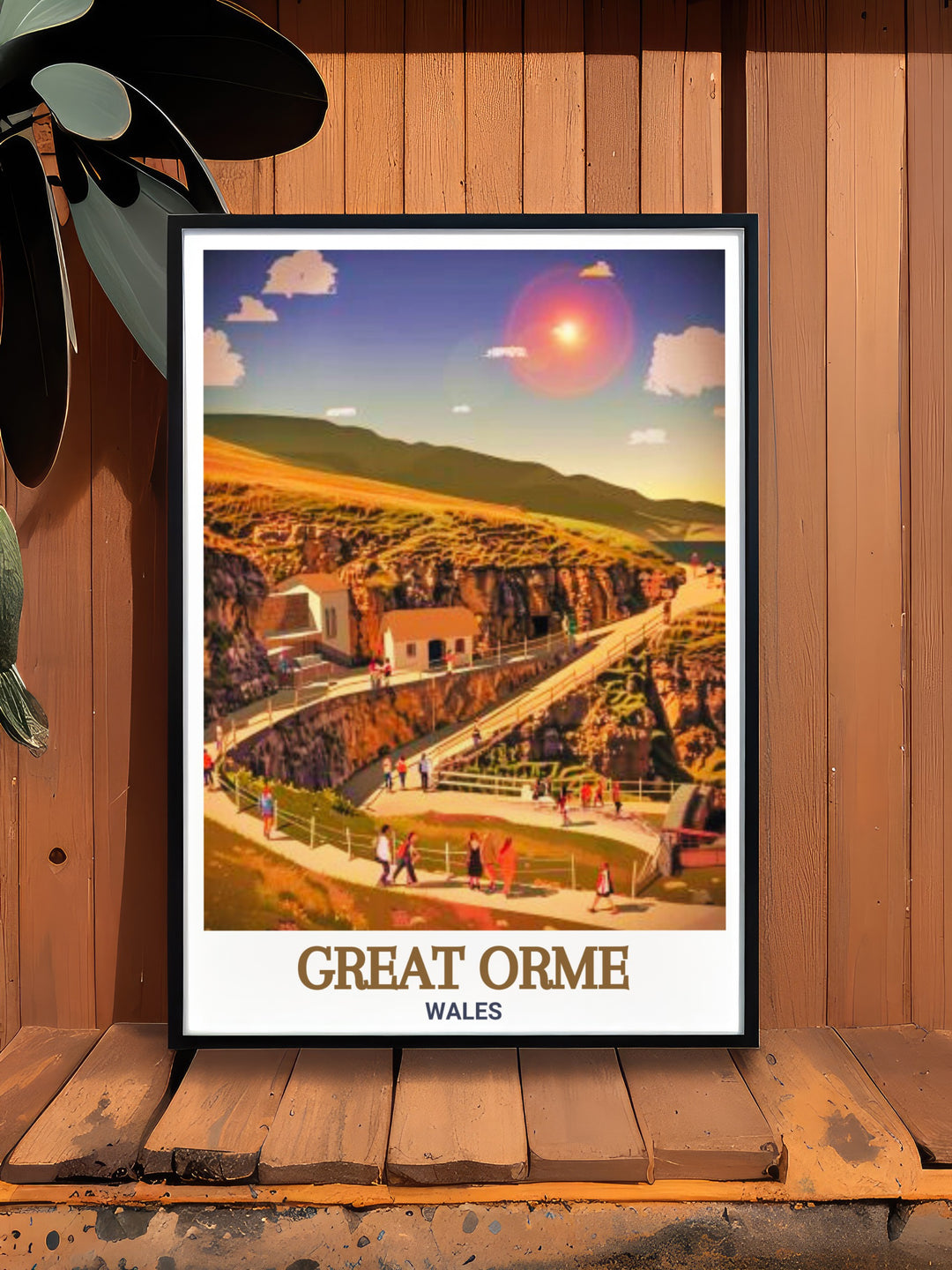 Capture the rugged landscape of the Great Orme with this vibrant poster print. Featuring the ancient copper mines, this artwork is a tribute to Wales rich history and is ideal for those who appreciate both nature and heritage.