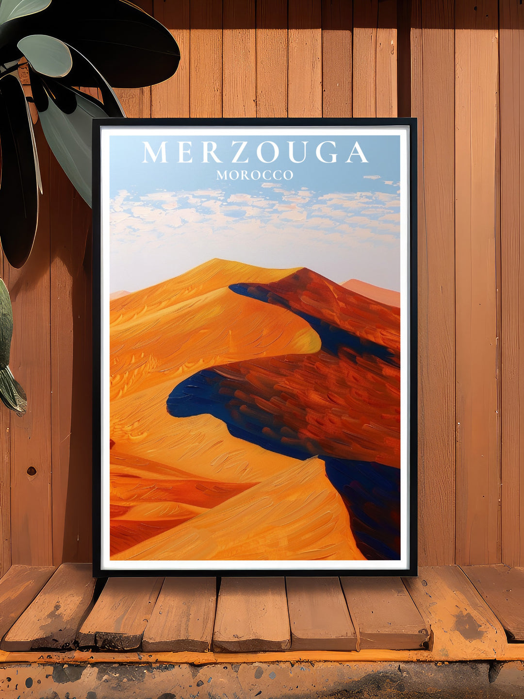 Morocco Poster featuring the Merzouga region and Erg Chebbi Dunes Art offers a unique way to showcase the magic of Moroccan deserts in your home Perfect for those who appreciate the beauty of exotic destinations and want to add a touch of cultural richness to their decor