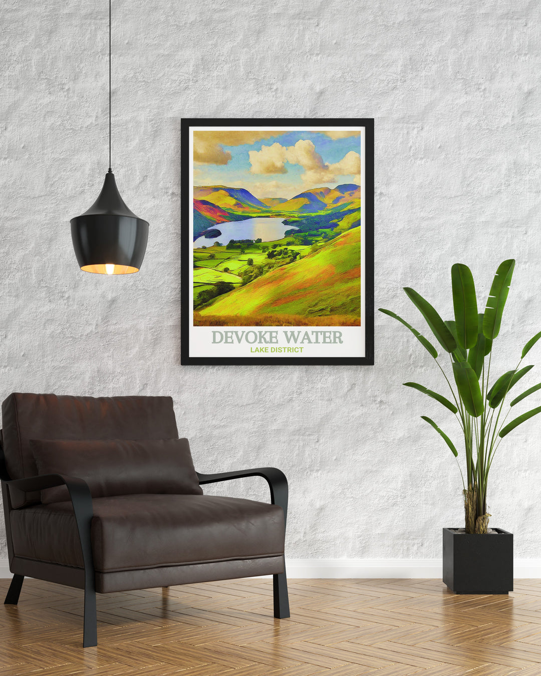 Water Crags rugged cliffs and expansive views are captured in this travel poster, offering a striking reminder of the natural wonders of the Lake District. Ideal for those who appreciate dramatic landscapes.