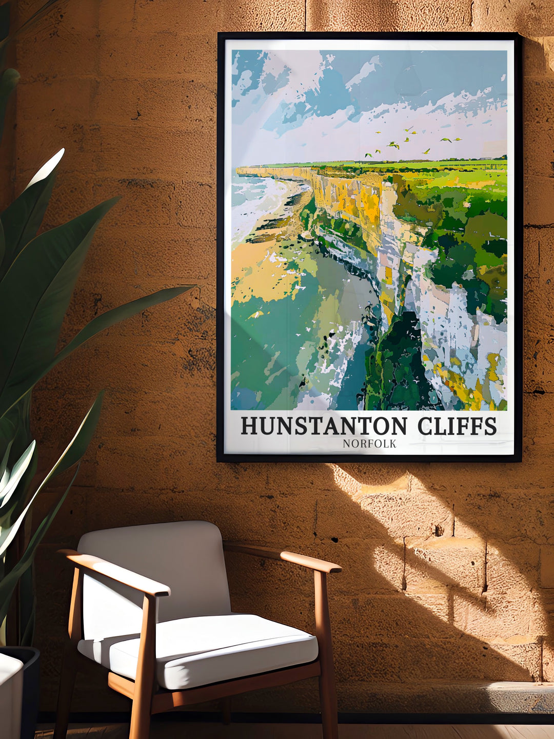 North Sea wall art featuring the calming waves and open horizon of the sea as seen from Hunstanton Beach. This framed artwork brings the peaceful energy of the sea into your living space, ideal for creating a tranquil and relaxing environment.