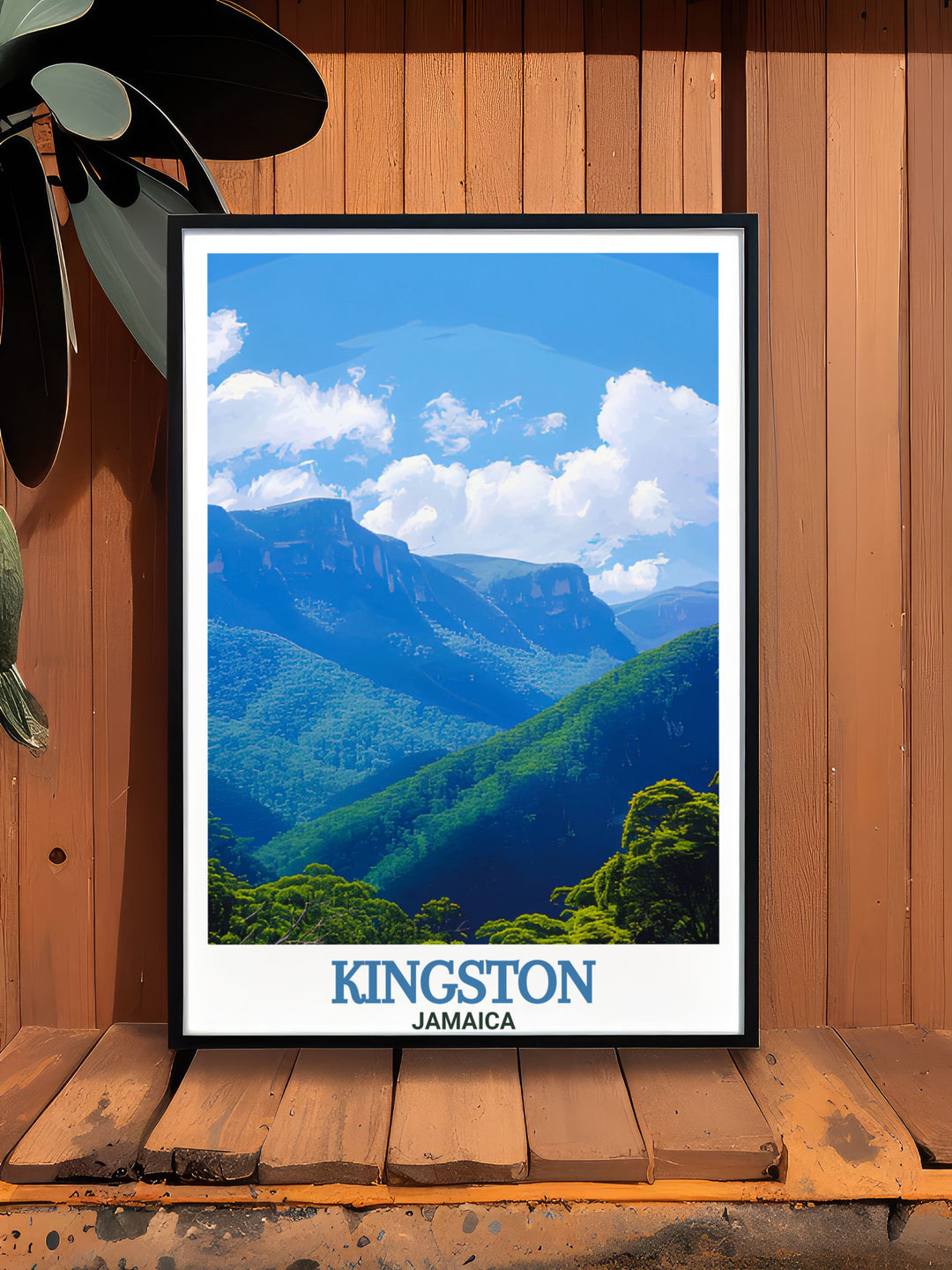 Blue Mountains framed prints paired with Kingston wall art offer a perfect combination of serene mountain views and the vibrant energy of Caribbean life ideal for bringing the islands into your home with modern art that inspires and soothes