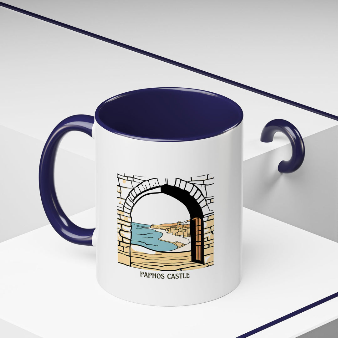 Bring the charm of Paphos Castle Cyprus to your daily routine with this stylish ceramic mug. Featuring detailed artwork of the castle’s iconic views and elegant architecture, it is durable, dishwasher safe, and microwave friendly, perfect for coffee and tea lovers alike.