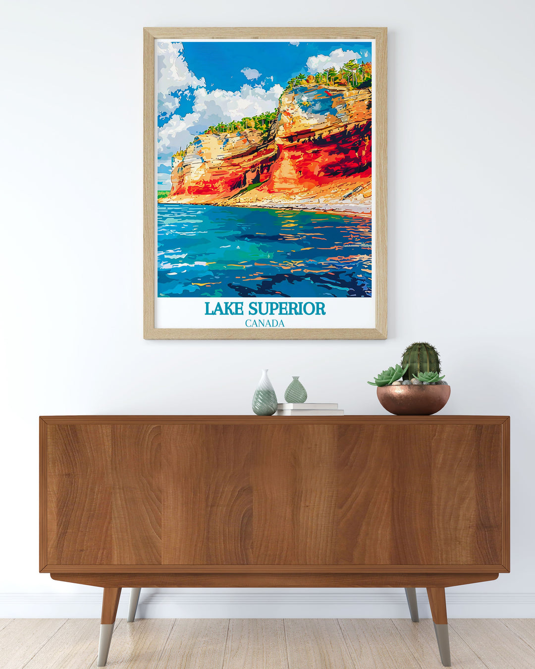 A detailed illustration of Lake Superior, highlighting its historical significance and natural beauty, a perfect addition to your home decor.