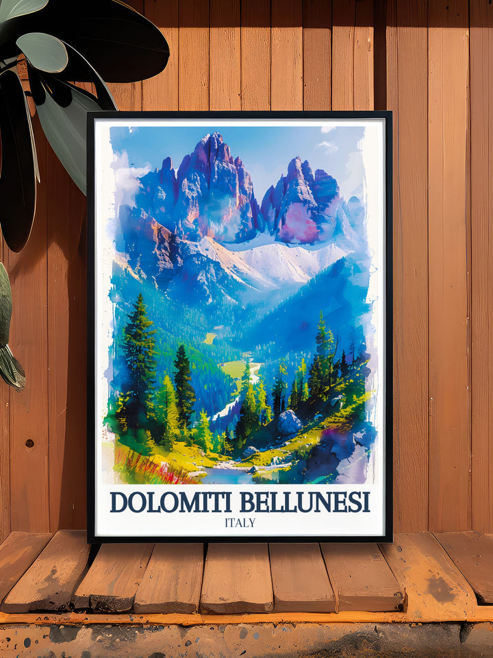 National Park art from the Dolomite range offering a captivating glimpse into the natural wonders of Northern Italy ideal for enhancing your collection of art and collectibles.