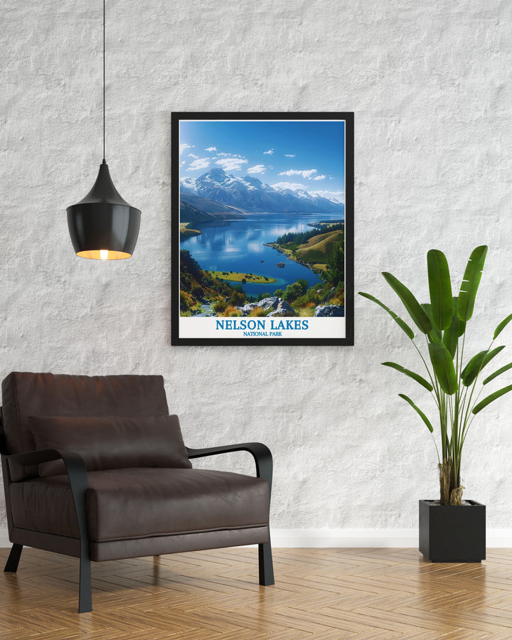 Exquisite Lake Rotoiti home decor piece capturing the pristine beauty and tranquility of this South Island destination, perfect for adding elegance and a touch of nature to any room in your home.
