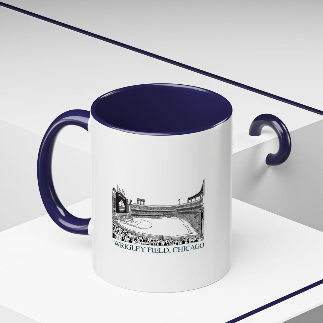 This Wrigley Field Chicago mug highlights the stadiums beauty with intricate artwork of famous landmarks and scenic views. Durable and dishwasher safe, a perfect gift or personal keepsake for those who appreciate Chicagos charm and artistic design inspired by Wrigley Field mugs.