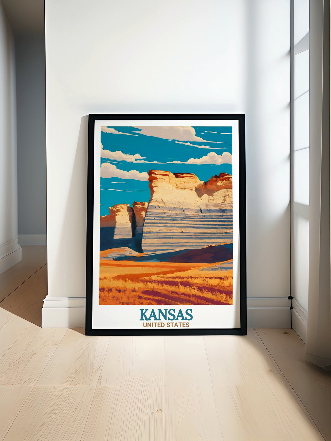 The Kansas City Travel Print offers a beautiful, clean depiction of Kansas Citys streets in a sleek black and white design. Perfect for adding a sophisticated touch to any wall, this matted art is ideal for both urban decor enthusiasts and those with a personal connection to the city. Suitable for gifting or personal display.