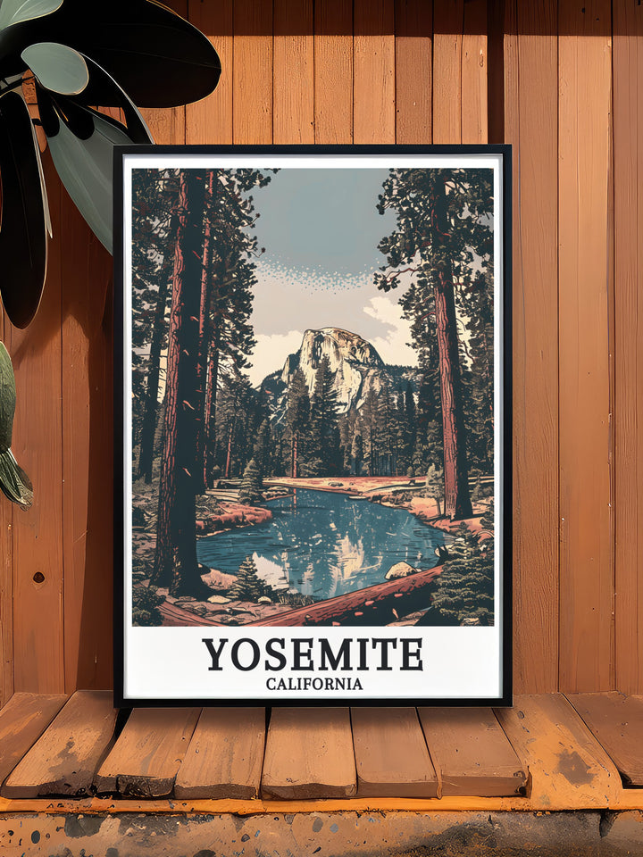 Half Dome Yosemite National Park poster print capturing the breathtaking views of Californias natural landscape with high quality modern art