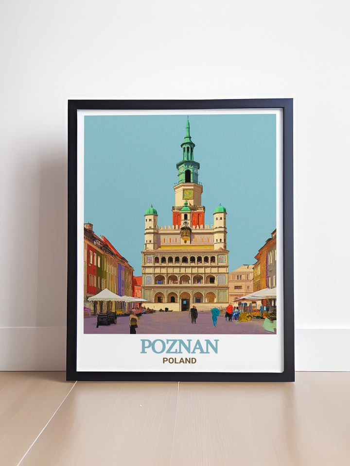 Experience the historic beauty of Poznan with Poznan Town Hall stunning prints ideal for enhancing your living room office or gallery space a perfect travel gift for art lovers who appreciate Polish architecture and history.