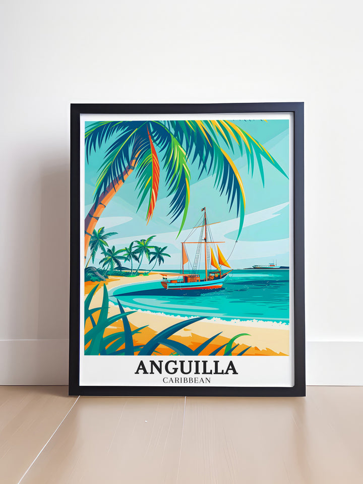 Caribbean Decor featuring Little Bay and Sandy Island captures the serene beauty of Anguilla with stunning details making it an excellent choice for creating a tropical ambiance in any room or as a thoughtful gift for someone who loves the Caribbean