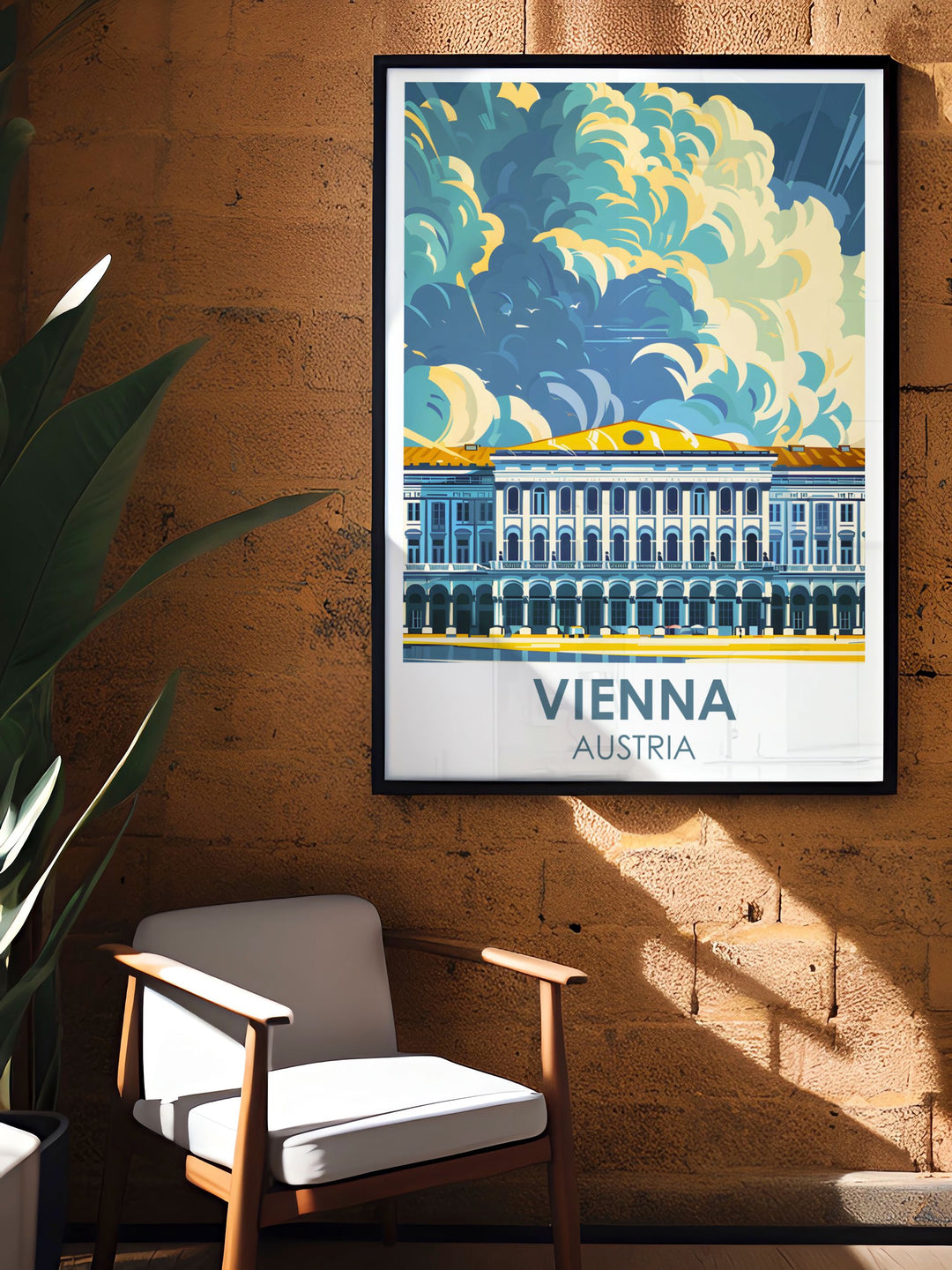 Vienna Artwork of schonbrunn palace capturing the palace's intricate details and expansive gardens a perfect way to bring a piece of Viennas history into your home
