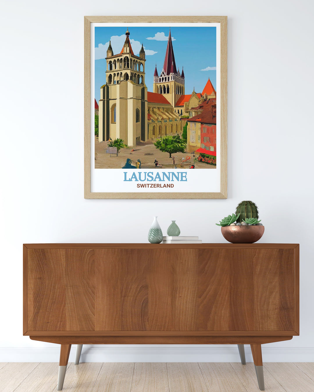 Celebrate the architectural brilliance of Lausanne Cathedral with this wall art, designed to bring a piece of Swiss history into your home. Perfect for creating a focal point in any room.