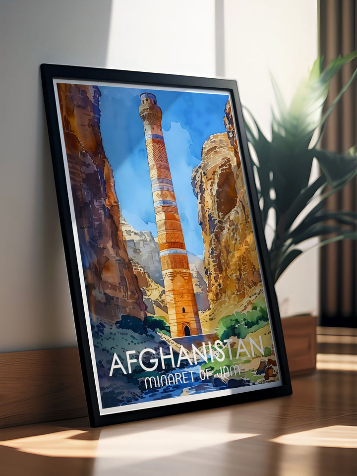 Elegant Afghanistan wall art featuring Minaret of Jam perfect for transforming your living space with a touch of exotic charm and historical significance