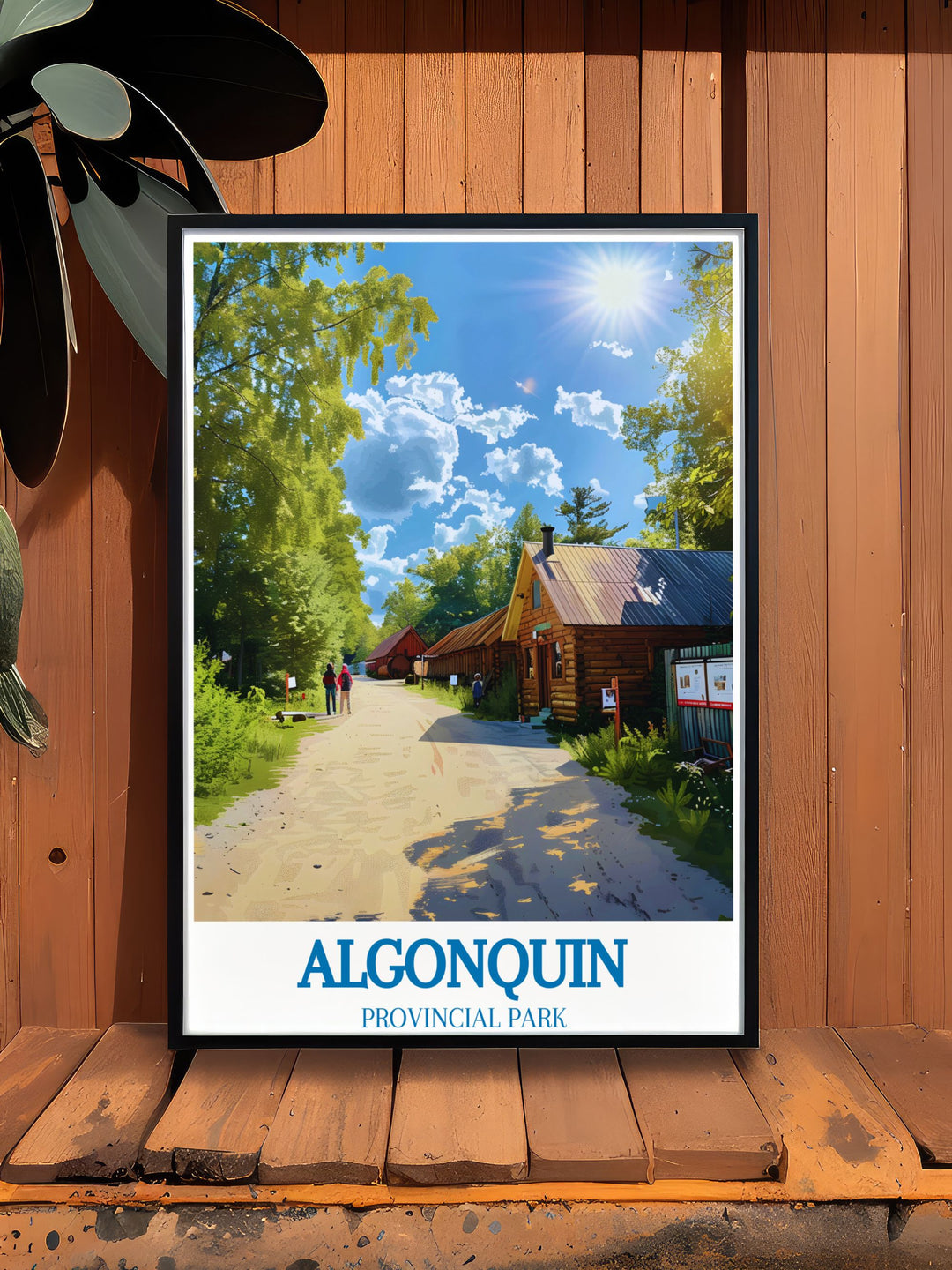 Enhance your home decor with this travel print of Algonquin Logging Museum, capturing the natural beauty and historical depth of Algonquin Provincial Park, ideal for Canada wall art enthusiasts.