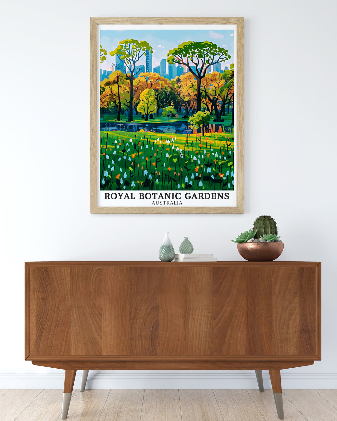 This Victoria Melbourne Gardens Framed Print offers a timeless depiction of the Royal Botanic Gardens a perfect addition to your collection of Australia Travel Art or as a unique Botanic Garden Gift for someone special