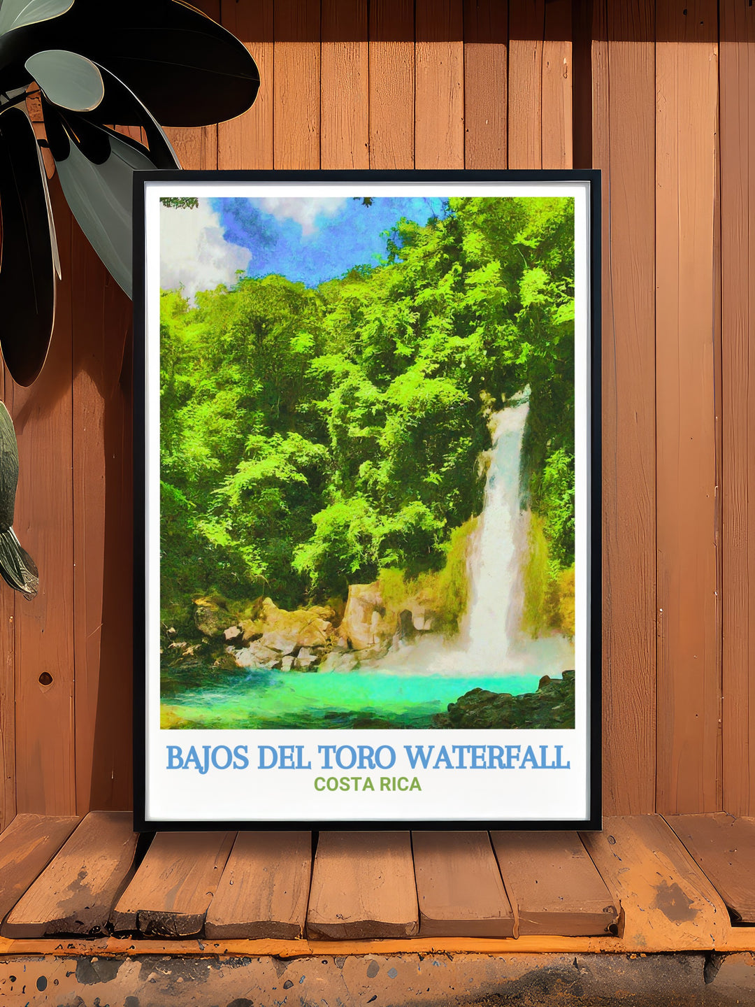 Decorate your home with this striking print of Bajos del Toro Waterfall in Costa Rica. The artwork brings the vibrant colors of the rainforest into your space, creating a dynamic focal point that captures the spirit of Costa Rican natural wonders.