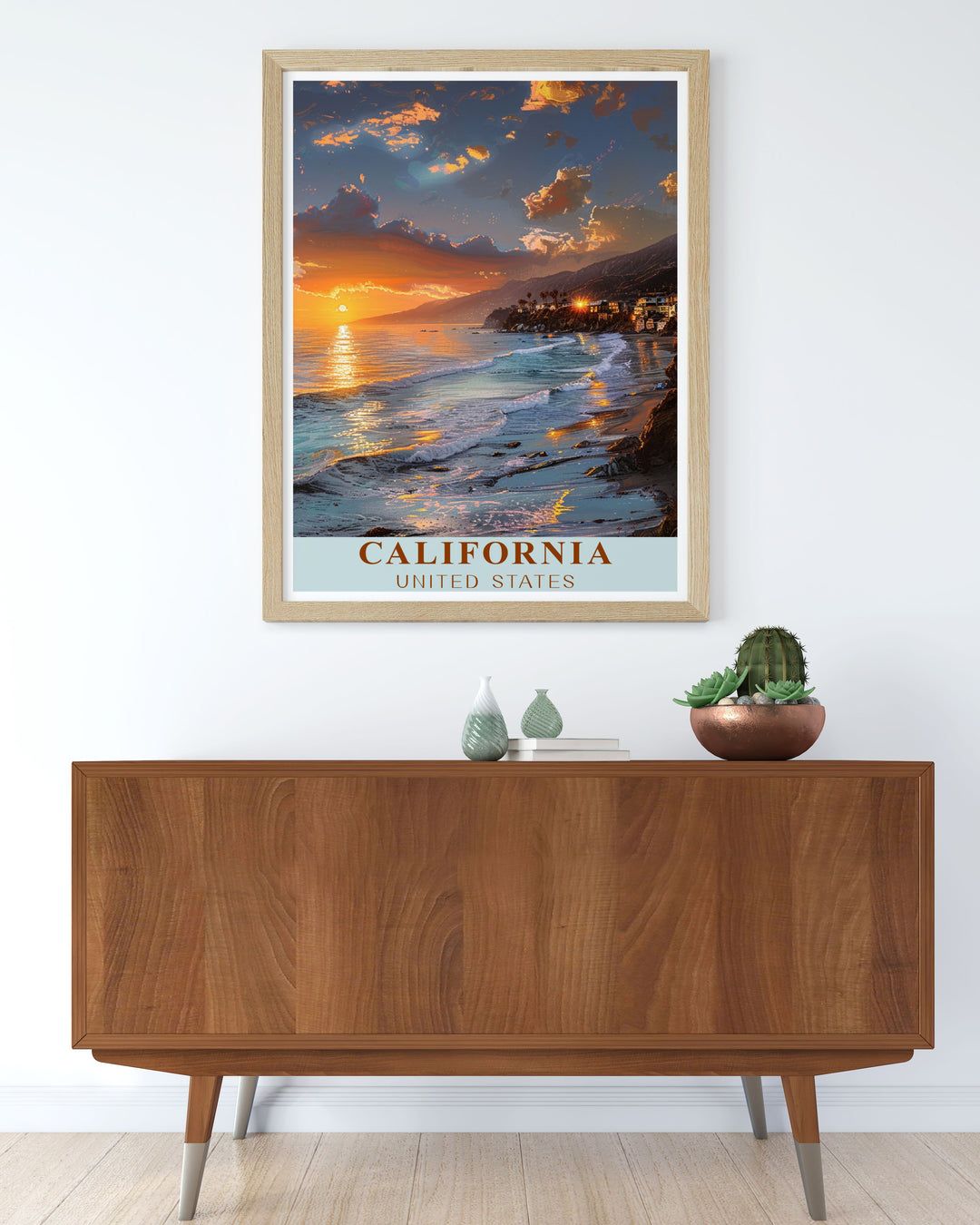 Vintage Malibu prints highlighting the picturesque coastline and tranquil ambiance of Californias famous beach town detailed and colorful artwork ideal for home or office decor a thoughtful gift for travel enthusiasts and lovers of Malibu