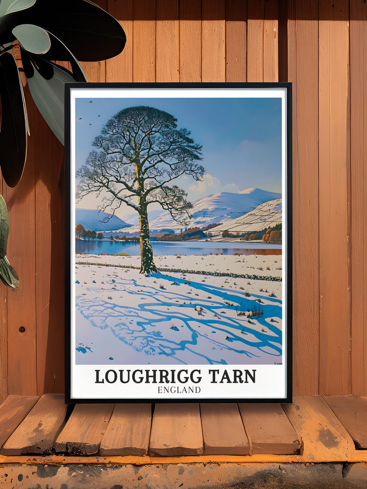 Lake District National Park wall art showcasing the vibrant landscapes and serene waters of Loughrigg Tarn. These art pieces are a beautiful addition to home decor, offering a visual escape to the tranquil beauty of Lake District National Park. Ideal for nature lovers, these prints bring the charm of Europe into your living space.