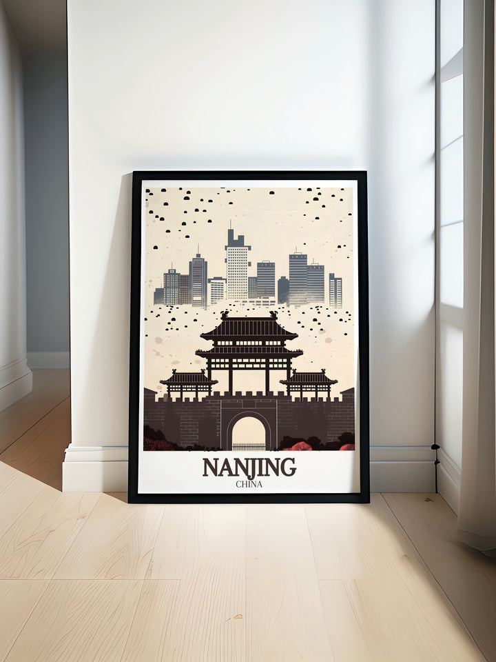 Highlighting the grand Zhonghua Gate in Nanjing, this Wall Art captures the gates historical significance and architectural beauty. The juxtaposition of the ancient structure against the citys modern skyline creates a unique visual experience. A must have for art lovers and travel enthusiasts who appreciate a blend of history and modernity.